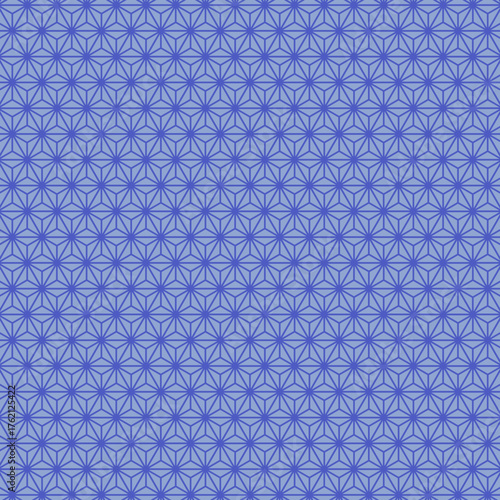 和柄の桑の葉模様で青色系