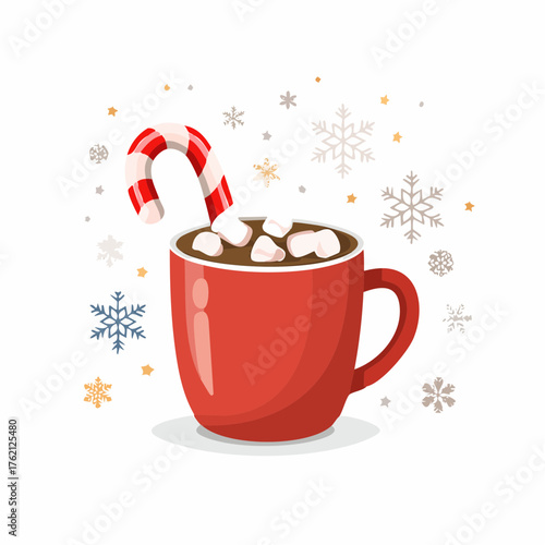 Hot Chocolate Mug – Cozy Christmas Drink Vector