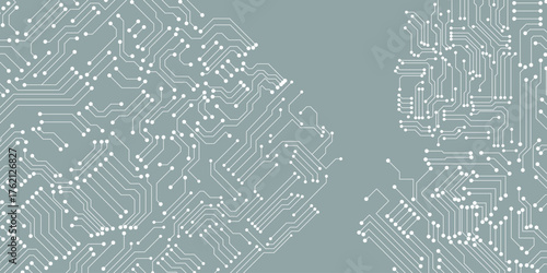 Electronic circuit with blue background. Vector  eps10