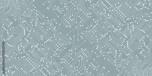 White technology on blue background. 