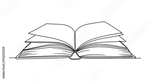 Open book sketch drawing pages