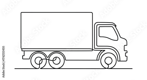 Outline of a delivery truck transport vehicle