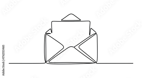 Open envelope with letter communication message