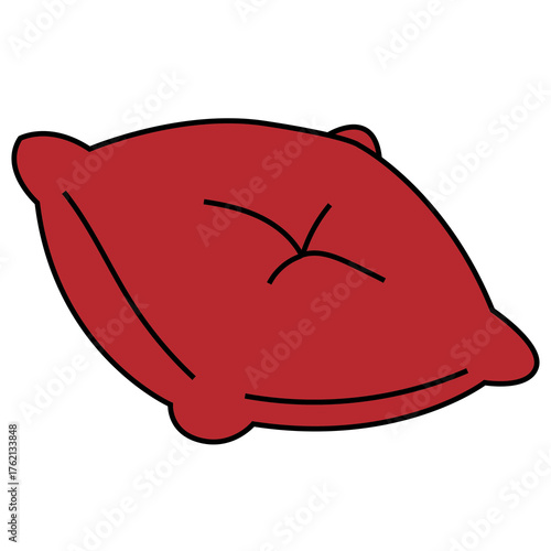 simple red pillow vector illustration home decor