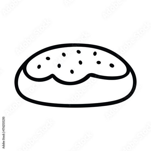 Sesame bun vector on white background