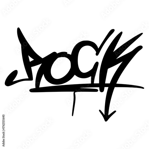 Rock Text Graffiti Tagging Illustration 