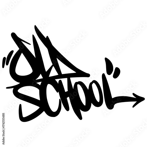 Oldschool Text Graffiti Tagging Illustration 