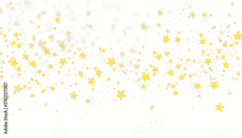 Yellow festive party gold stars glitter effect transparent PNG cutout, isolated background, copy space