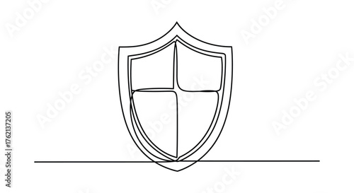 Shield emblem with internal divisions symbol protection
