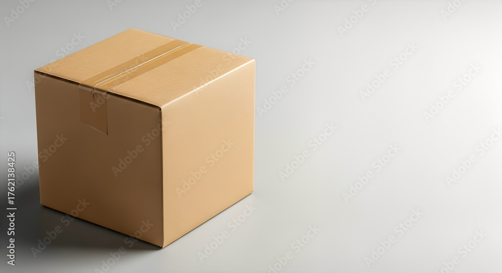 Fototapeta premium Mockup Copy Space Shipping Box Action Packaging E Commerce Delivery Retail Branding Display Left Placement