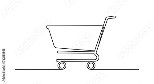 Shopping cart outline trolley ecommerce