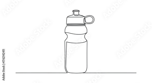 Water bottle with loop handle drink container hydration