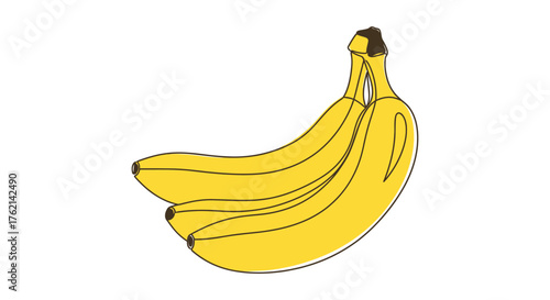 Yellow bananas bunch fruit food