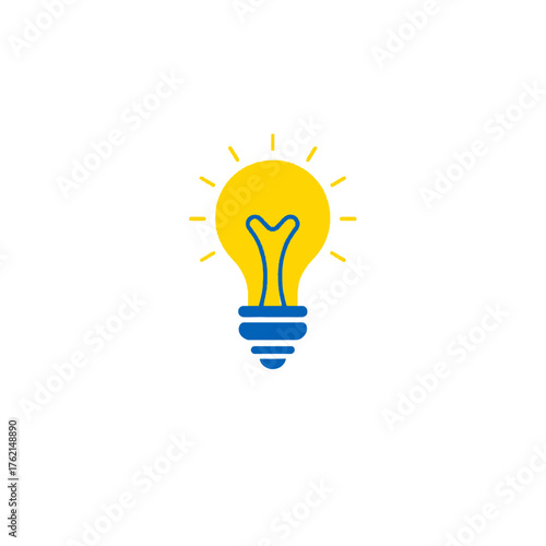 A stylized illustration of a lit lightbulb, representing a bright idea.
