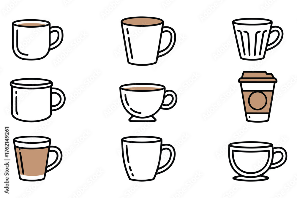 custom made wallpaper toronto digitalCafe and Coffee Shop Vector Icons