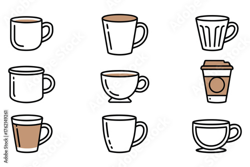 Wallpaper Mural Cafe and Coffee Shop Vector Icons Torontodigital.ca