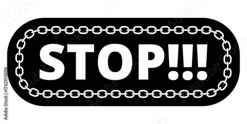 stop sign with chain border