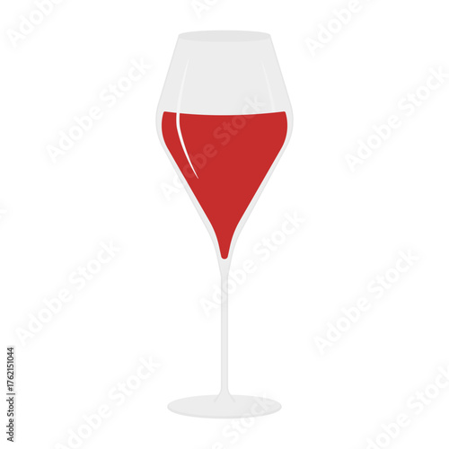 Rose Wine in Tall Glass Wine Day Greetings Logotype Sticker Icon Pictogram Minimalistic Flat Design