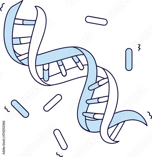 Stylized double helix dna molecule structure abstract science concept art