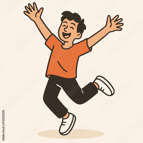 Illustration of someone jumping happily