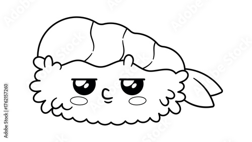 Serious japanese sashimi kawaii character
