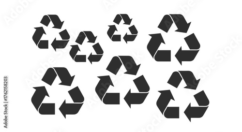 Eco-friendly recycling symbols representing sustainability and environmental protection