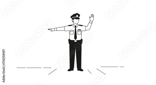 Police officer directing traffic with clear signals for safety and order on the road
