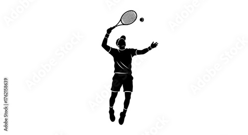 Dynamic tennis player serving the ball with precision during a competitive match