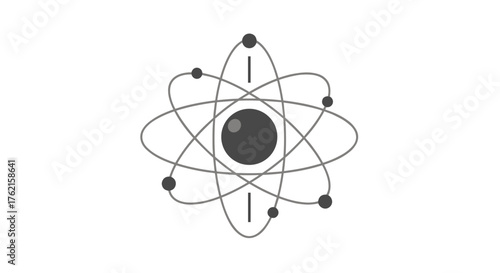 Atom structure illustration perfect for science, technology, and research projects