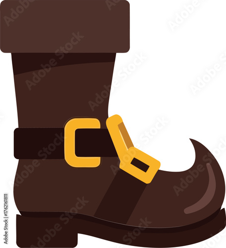 Leprechaun shoe costume boot with buckle festive irish fantasy character footwear vector