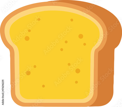 Golden delicious slice of toasted bread isolated on healthy breakfast food vector