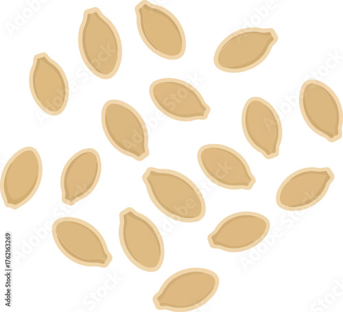 Healthy organic flax seeds scattered isolated on for nutrition and dietary use vector