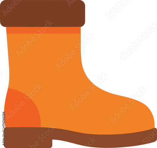 Orange work boot fashion icon flat style simple vector art vector