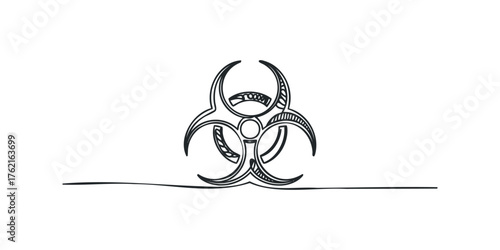 Biohazard Symbol Line Drawing