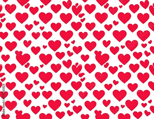 Red hearts on white background