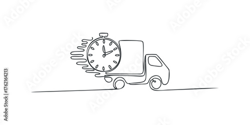 Speedy delivery truck with stopwatch