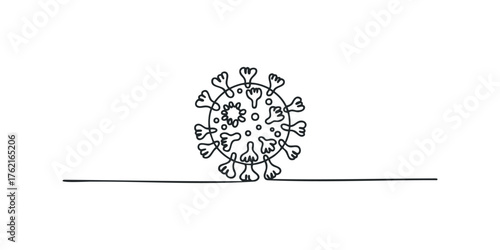 Abstract microscopic virus particle outline