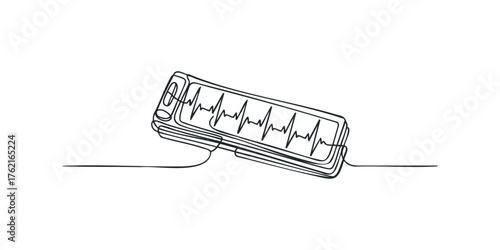 Simple medical heartbeat waveform and device outline