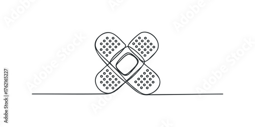 Continuous Line Drawing of Crossed Bandages