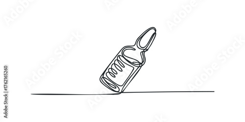 Continuous line drawing of a medicine vial