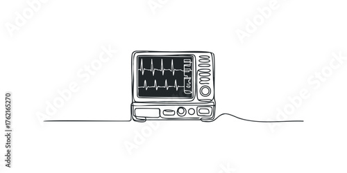 ECG monitor displaying heartbeat waveform