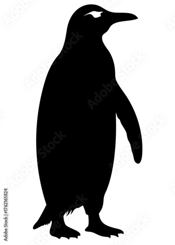 Penguin standing silhouette vector illustration