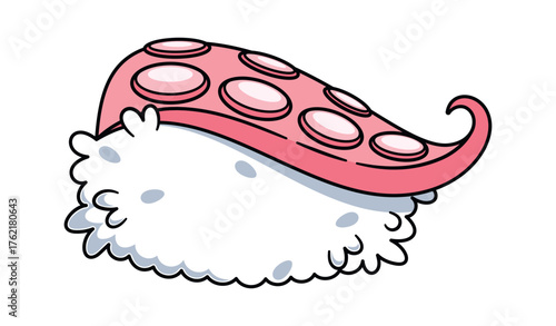 Rice sushi with octopus tentacles