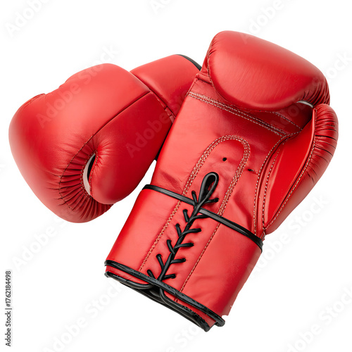 Red boxing gloves, isolated on white background