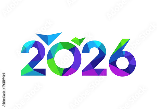 Vibrant Fire and Energy 2026 Logo Dynamic Gradient Shapes with a Powerful, Modern Design Concept