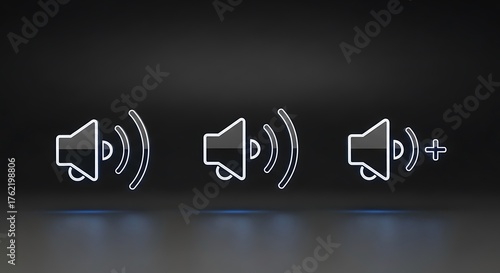 Volume Control Icons - Adjusting Audio Levels for Optimal Sound.