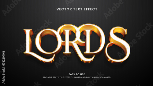 lords editable text effect 3d