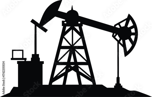 silhouette vector illustration of oil pump