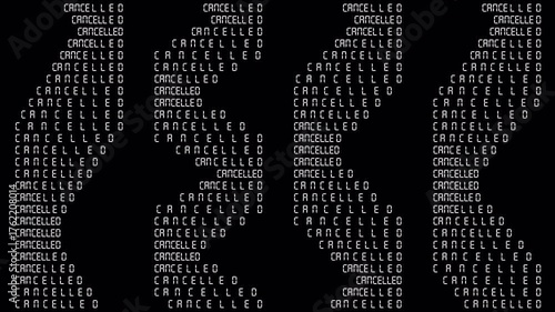 CANCELLED TEXT, KINETIC TYPE PROCEDURAL ANIMATION