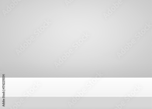 Minimalist studio limbo background with clean 3d perspective and smooth gradient surface. Empty bg scene in neutral gray tones for product presentation, mockup displays or professional photography.